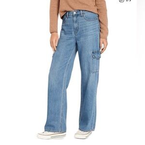 Old Navy Blue Flare Wide Leg Jeans Comfortable Fit